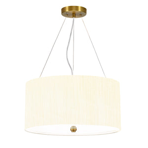 Designer's Lightbox Pendant from the Pearce range. Pearce 18" Pendant with Aged Brass Ceiling Pan Product Code = DL-PEARCE18-3LT-IV-AB