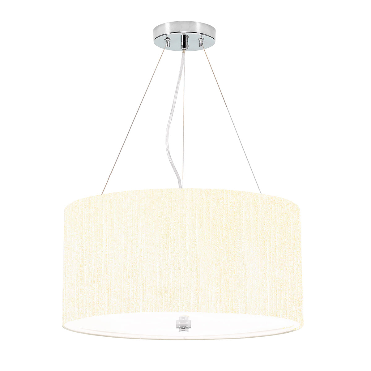 Designer's Lightbox Pendant from the Pearce range. Pearce 18" Pendant with Polished Chrome Ceiling Pan Product Code = DL-PEARCE18-3LT-IV-PC