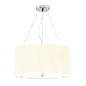 Designer's Lightbox Pendant from the Pearce range. Pearce 18" Pendant with Polished Chrome Ceiling Pan Product Code = DL-PEARCE18-3LT-IV-PC