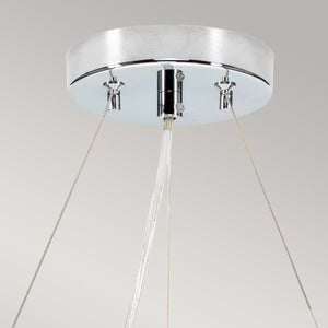 Designer's Lightbox Pendant from the Pearce range. Pearce 18" Pendant with Polished Chrome Ceiling Pan Product Code = DL-PEARCE18-3LT-IV-PC