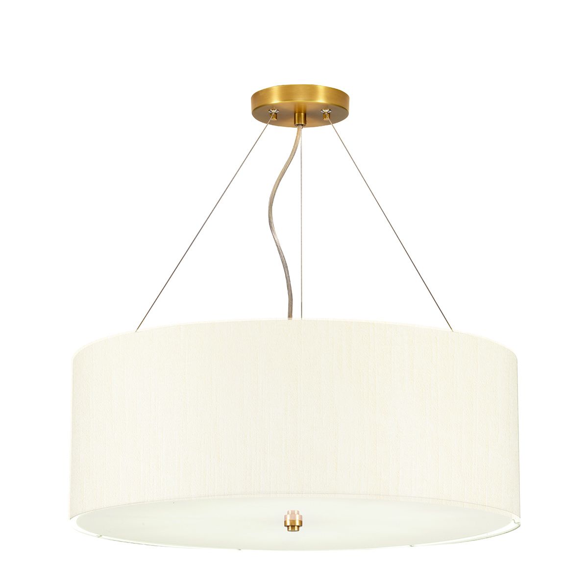 Designer's Lightbox Pearce 22" Pendant with Aged Brass Ceiling Pan – SKU DL-PEARCE22-5LT-IV-AB