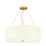 Designer's Lightbox Pearce 22" Pendant with Aged Brass Ceiling Pan – SKU DL-PEARCE22-5LT-IV-AB
