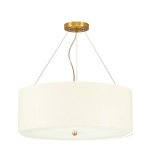 Designer's Lightbox Pearce 22" Pendant with Aged Brass Ceiling Pan DL-PEARCE22-5LT-IV-AB