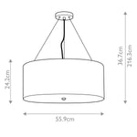 Designer's Lightbox Pearce 22" Pendant with Aged Brass Ceiling Pan – SKU DL-PEARCE22-5LT-IV-AB