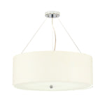 Designer's Lightbox Pendant from the Pearce range. Pearce 22" Pendant with Polished Chrome Ceiling Pan Product Code = DL-PEARCE22-5LT-IV-PC