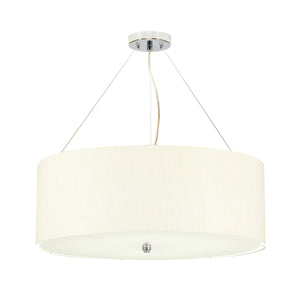 Designer's Lightbox Pendant from the Pearce range. Pearce 22" Pendant with Polished Chrome Ceiling Pan Product Code = DL-PEARCE22-5LT-IV-PC