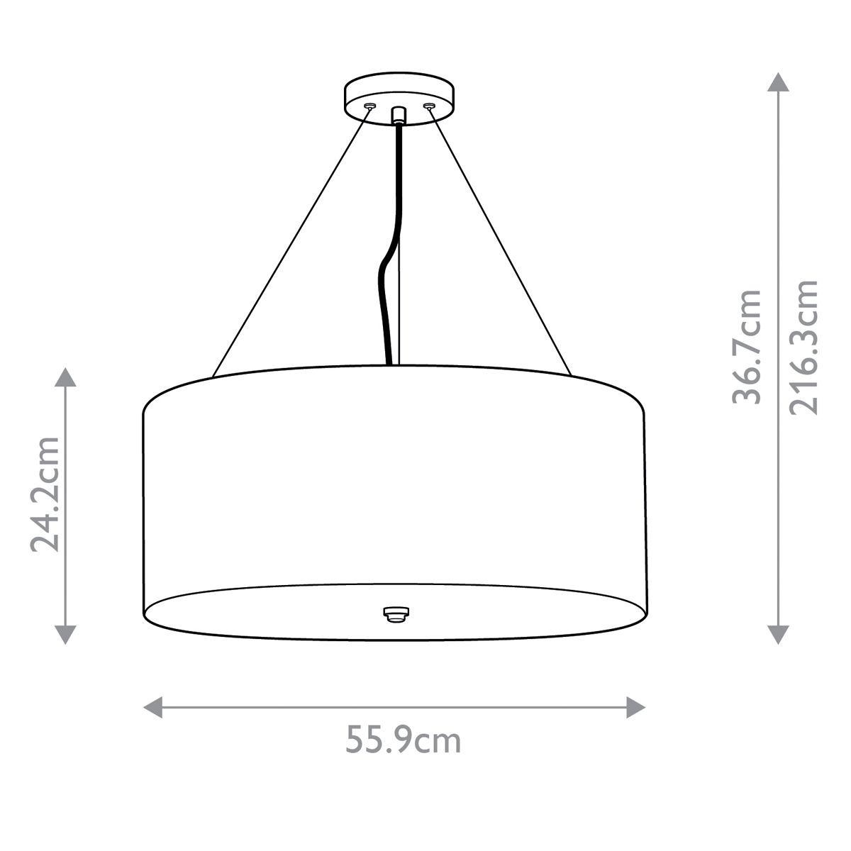 Designer's Lightbox Pendant from the Pearce range. Pearce 22" Pendant with Polished Chrome – SKU DL-PEARCE22-5LT-IV-PC