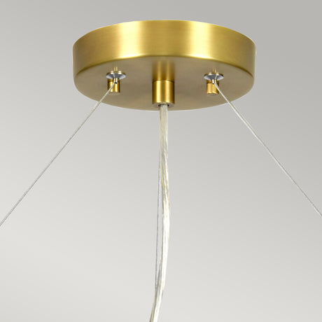 Designer's Lightbox Pendant from the Pearce range. Pearce 26" Pendant with Aged Brass Ceiling Pan Product Code = DL-PEARCE26-5LT-IV-AB