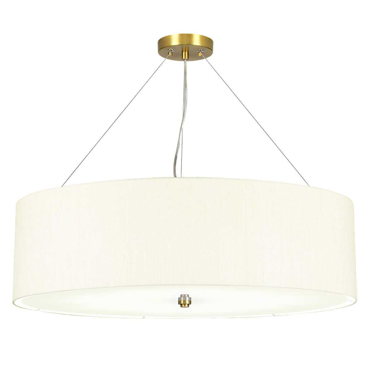 Designer's Lightbox Pendant from the Pearce range. Pearce 30" Pendant with Aged Brass Ceiling Pan Product Code = DL-PEARCE30-7LT-IV-AB