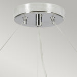Designer's Lightbox Pendant from the Pearce range. Pearce 30" Pendant with Polished Chrome Ceiling Pan Product Code = DL-PEARCE30-7LT-IV-PC
