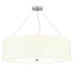 Designer's Lightbox Pendant from the Pearce range. Pearce 30" Pendant with Polished Chrome Ceiling Pan Product Code = DL-PEARCE30-7LT-IV-PC