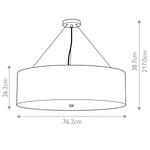 Designer's Lightbox Pendant from the Pearce range. Pearce 30" Pendant with Polished Chrome – SKU DL-PEARCE30-7LT-IV-PC