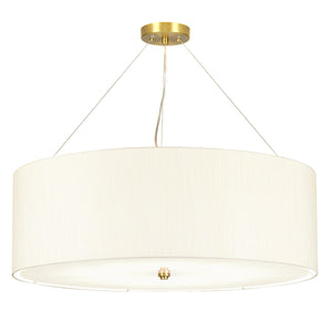 Designer's Lightbox Pendant from the Pearce range. Pearce 34" Pendant with Aged Brass Ceiling Pan Product Code = DL-PEARCE34-7LT-IV-AB