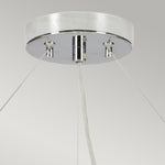 Designer's Lightbox Pendant from the Pearce range. Pearce 34" Pendant with Polished Chrome Ceiling Pan Product Code = DL-PEARCE34-7LT-IV-PC