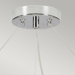 Designer's Lightbox Pendant from the Pearce range. Pearce 34" Pendant with Polished Chrome Ceiling Pan Product Code = DL-PEARCE34-7LT-IV-PC