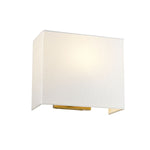 Designer's Lightbox Riley Medium Rectangular Wall Light with Aged Brass Back Plate – SKU DL-RILEY-M-IV-AB