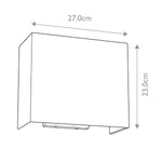 Designer's Lightbox Riley Medium Rectangular Wall Light with Aged Brass Back Plate – SKU DL-RILEY-M-IV-AB