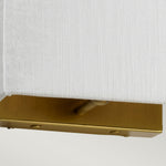 Designer's Lightbox Riley Small Rectangular Wall Light with Aged Brass Back Plate DL-RILEY-S-IV-AB