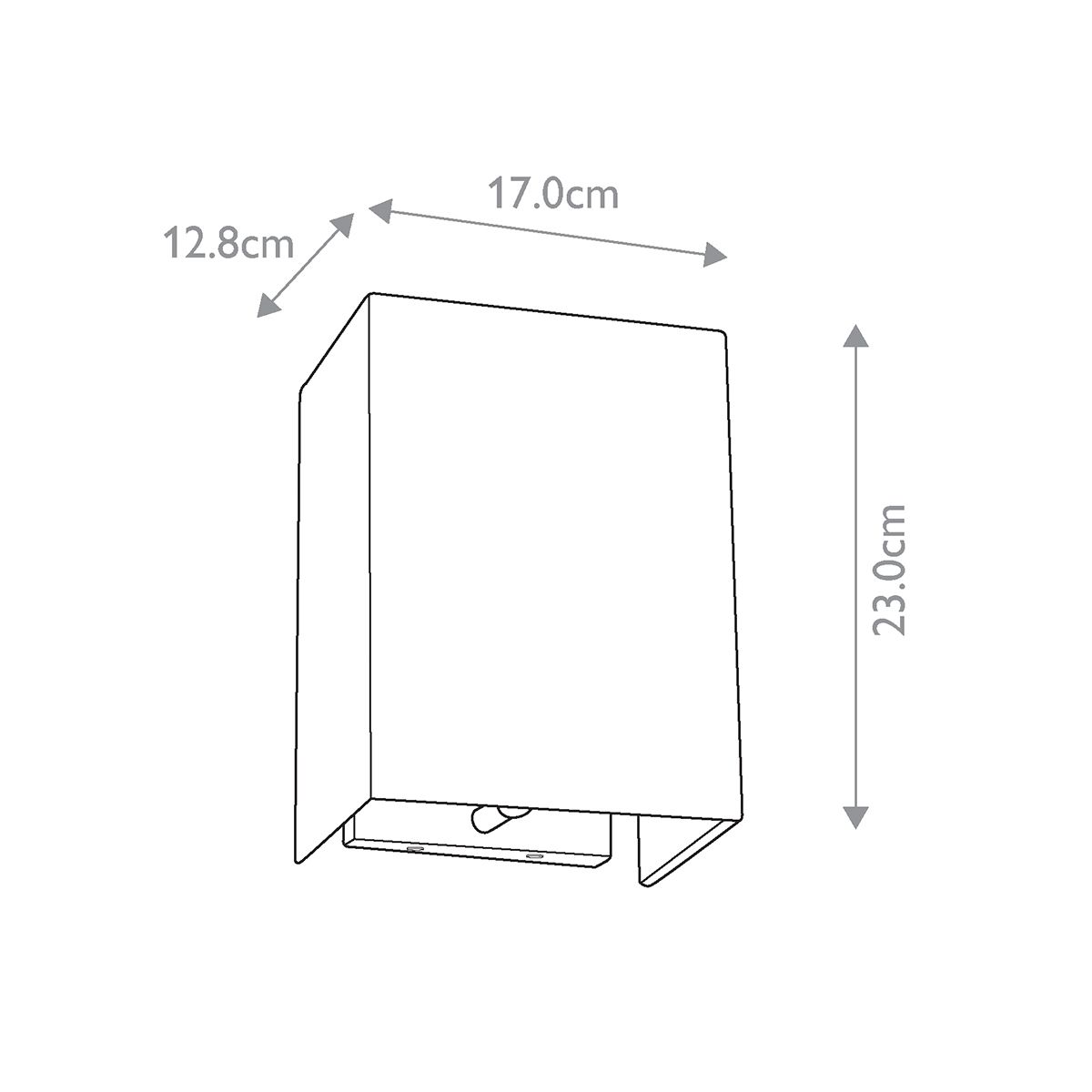 Designer's Lightbox Riley Small Rectangular Wall Light with Aged Brass Back Plate – SKU DL-RILEY-S-IV-AB