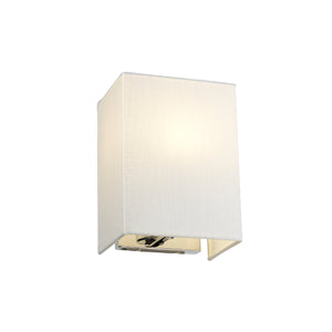 Designer's Lightbox Riley Small Rectangular Wall Light with Polished Chrome Back Plate DL-RILEY-S-IV-PC