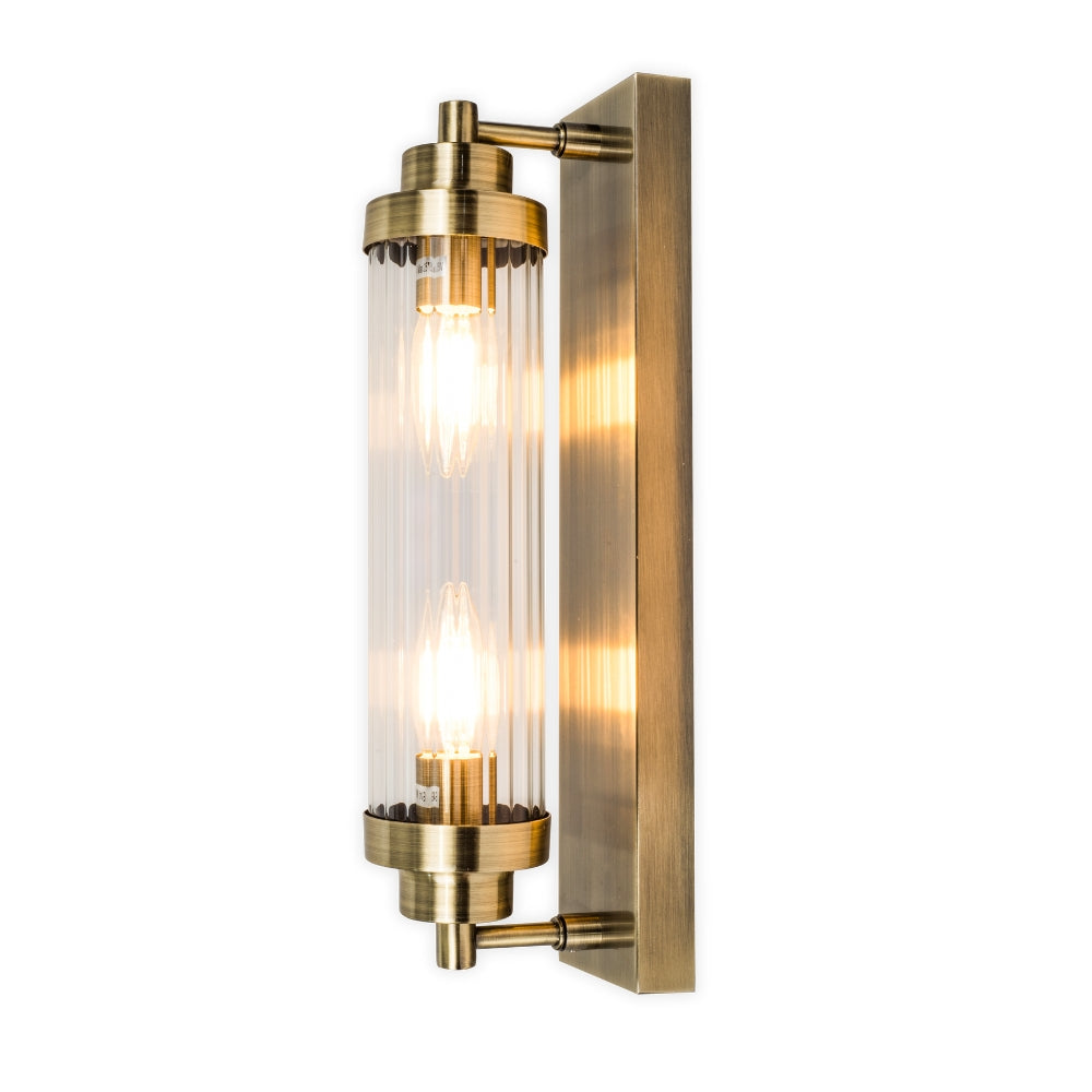 Magnalux Edith 2 Light Antique Brass IP44 Bathroom Wall Light Part Number - EDI02ABWL