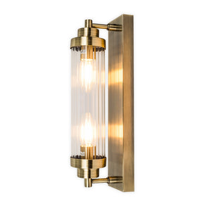 Magnalux Edith 2 Light Antique Brass IP44 Bathroom Wall Light Part Number - EDI02ABWL