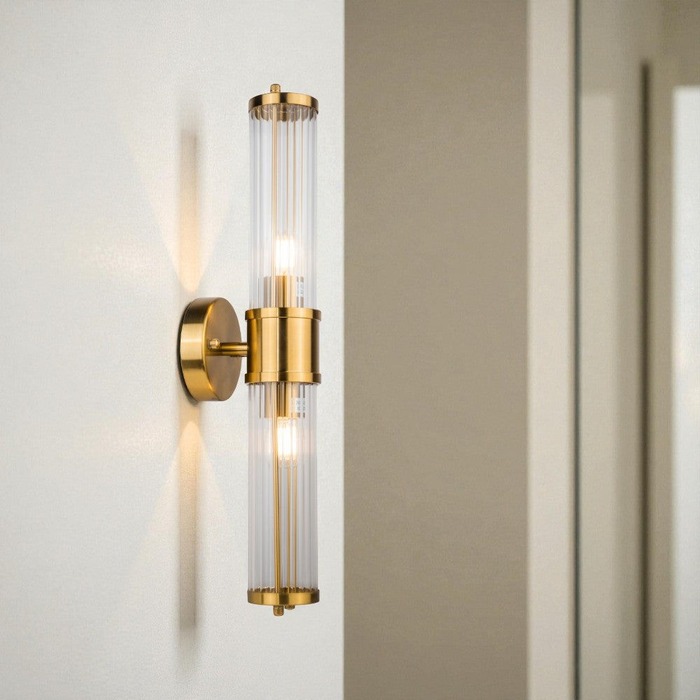 Magnalux ELE02BBWL Eleanor 2 Light Brushed Brass IP44 Bathroom Wall Light
