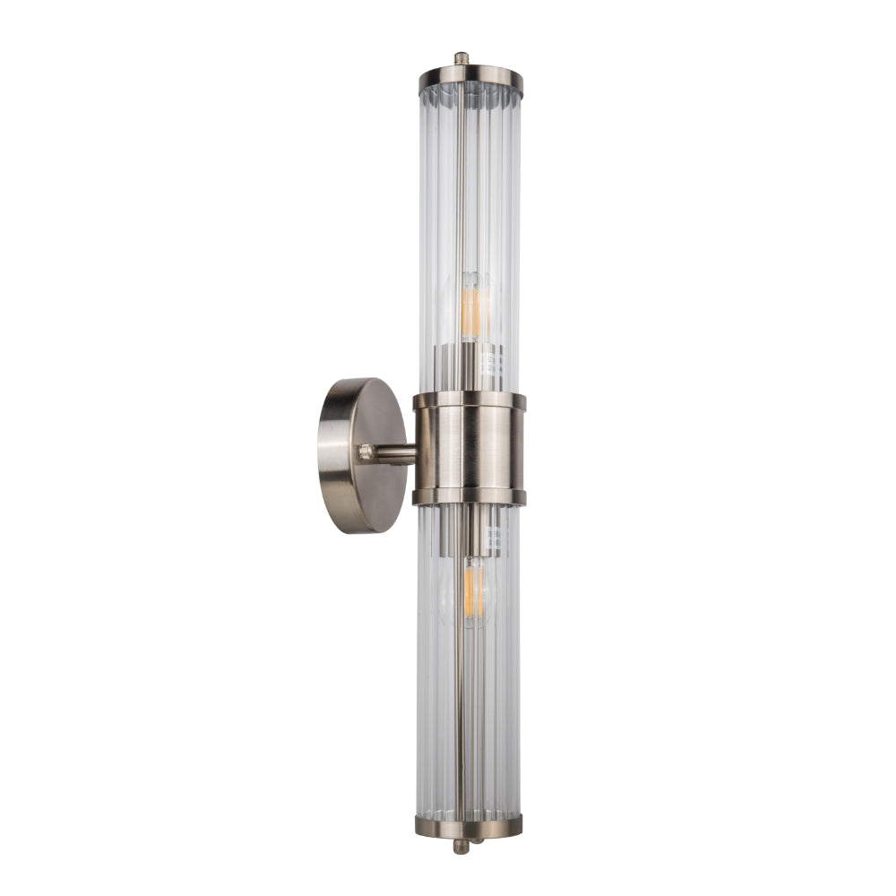 Magnalux ELE02SCWL Eleanor 2 Light Satin Chrome IP44 Bathroom Wall Light