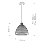 Elestead Lighting ELS-HAMPSTEAD-P-BLK 1 Light Hampstead Duo-Mount Pendant