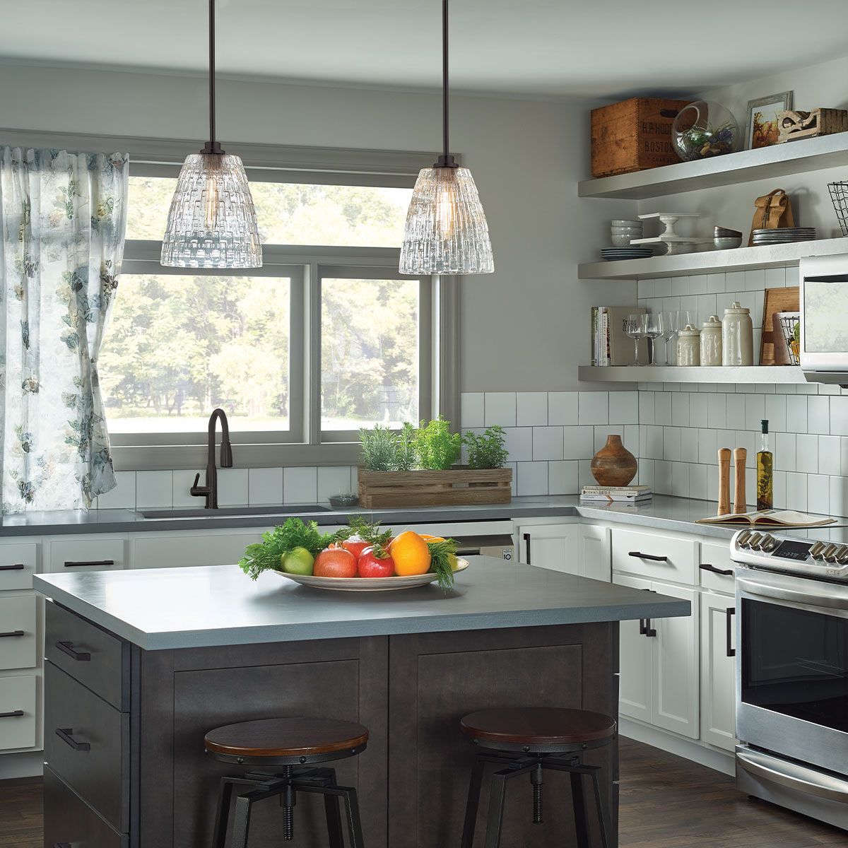 Elestead Lighting ELS-WINDSOR-P-BLK 1 Light Windsor Duo-Mount Pendant