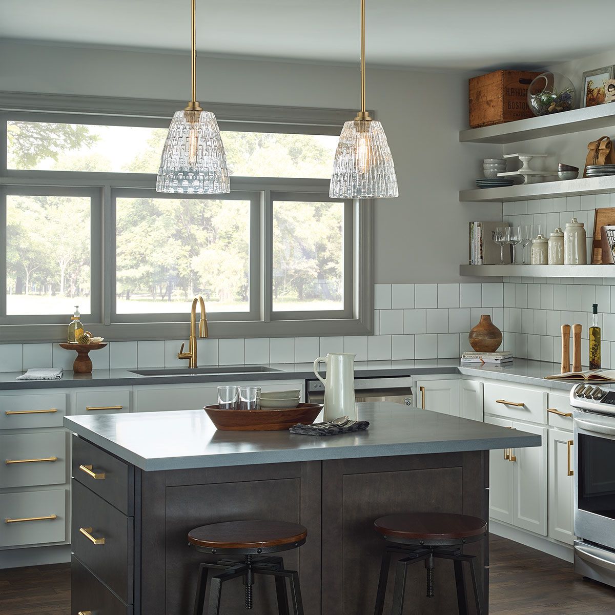 Elestead Lighting ELS-WINDSOR-P-PNBR 1 Light Windsor Duo-Mount Pendant