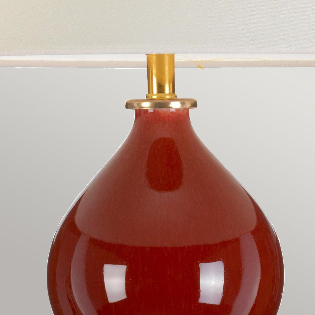 Elstead Lighting DL-HARBIN-TL-OXB - Designer's Lightbox Table Lamp from the Harbin range. Harbin Gourd 1 Light Table Lamp with Tall Empire - Oxblood Product Code = DL-HARBIN-TL-OXB