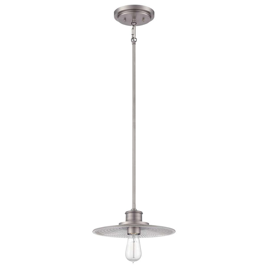 Elstead Lighting QZ-ADMIRAL-P-AN - Quoizel Pendant from the Admiral range. Admiral 1 Light Mini Pendant - Nickel Product Code = QZ-ADMIRAL-P-AN
