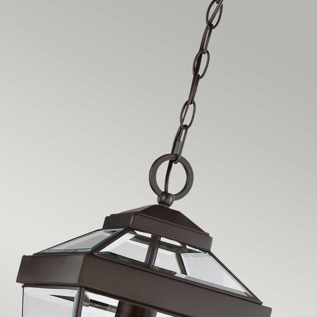 Elstead Lighting QZ-RAVINE8-M - Quoizel Outdoor Hanging from the Ravine range. Ravine Medium Chain Lantern Product Code = QZ-RAVINE8-M