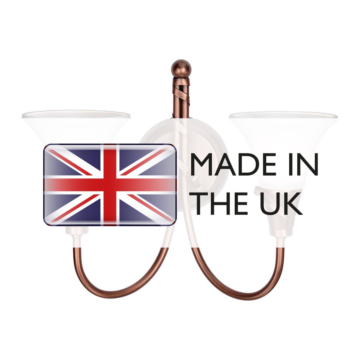 Elstead Lighting Wall Light from the Emily range. Emily 2 Light Wall Light – SKU EM2-COPPER