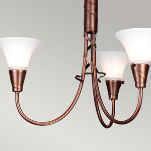 Elstead Lighting Chandelier from the Emily range. Emily 3 Light Chandelier Product Code = EM3-COPPER