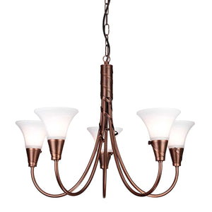 Elstead Lighting Chandelier from the Emily range. Emily 5 Light Chandelier Product Code = EM5-COPPER