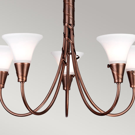Elstead Lighting Chandelier from the Emily range. Emily 5 Light Chandelier Product Code = EM5-COPPER