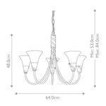 Elstead Lighting Chandelier from the Emily range. Emily 5 Light Chandelier – SKU EM5-COPPER