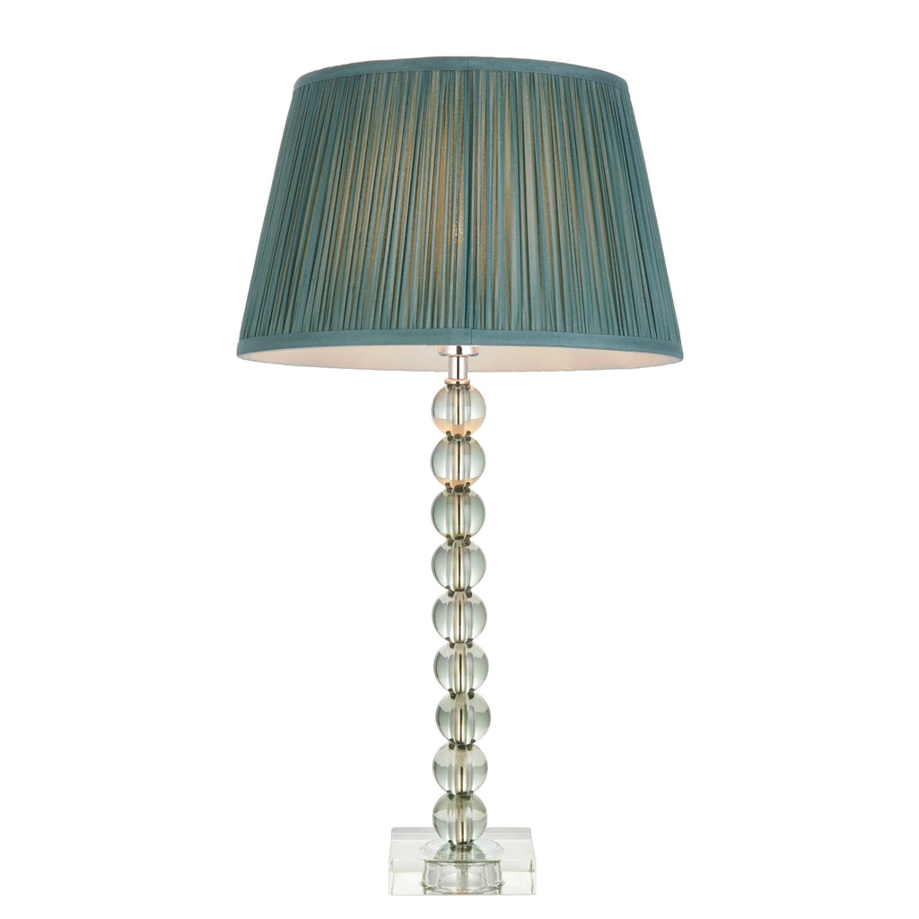 Endon Lighting 100345 - Endon Lighting 100345 Adelie & Freya Indoor Table Lamps Grey green tinted crystal glass & fir silk Non-dimmable