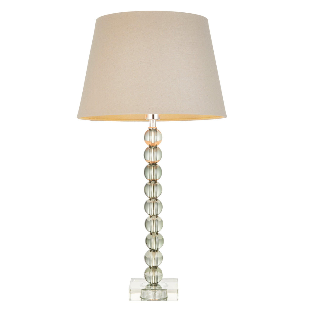 Endon Lighting 100347 - Endon Lighting 100347 Adelie & Cici Indoor Table Lamps Grey green tinted crystal glass & grey fabric Non-dimmable