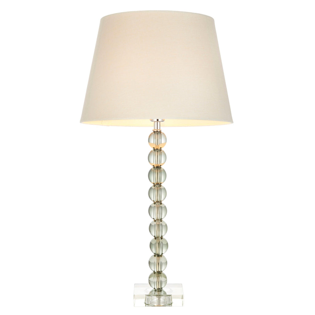 Endon Lighting 100348 - Endon Lighting 100348 Adelie & Cici Indoor Table Lamps Grey green tinted crystal glass & ivory fabric Non-dimmable
