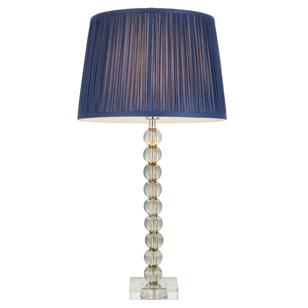 Endon Lighting 100351 - Endon Lighting 100351 Adelie & Wentworth Indoor Table Lamps Grey green tinted crystal glass & midnight blue silk Non-dimmable