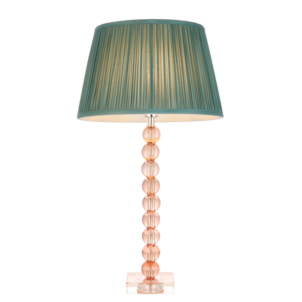 Endon Lighting 100357 - Endon Lighting 100357 Adelie & Freya Indoor Table Lamps Blush crystal glass & fir silk Non-dimmable