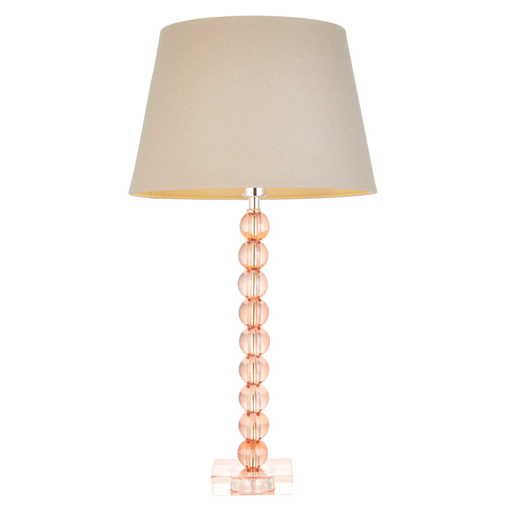 Endon Lighting 100359 - Endon Lighting 100359 Adelie & Cici Indoor Table Lamps Blush crystal glass & grey fabric Non-dimmable