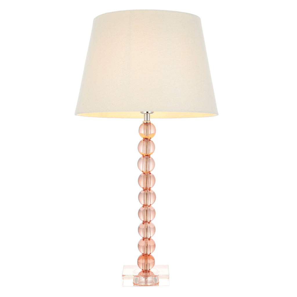 Endon Lighting 100360 - Endon Lighting 100360 Adelie & Cici Indoor Table Lamps Blush crystal glass & ivory fabric Non-dimmable