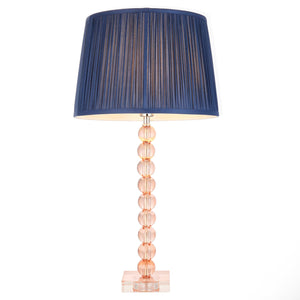 Endon Lighting 100363 - Endon Lighting 100363 Adelie & Wentworth Indoor Table Lamps Blush crystal glass & midnight blue silk Non-dimmable