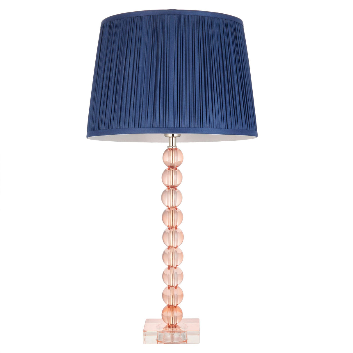 Endon Lighting 100363 - Endon Lighting 100363 Adelie & Wentworth Indoor Table Lamps Blush crystal glass & midnight blue silk Non-dimmable