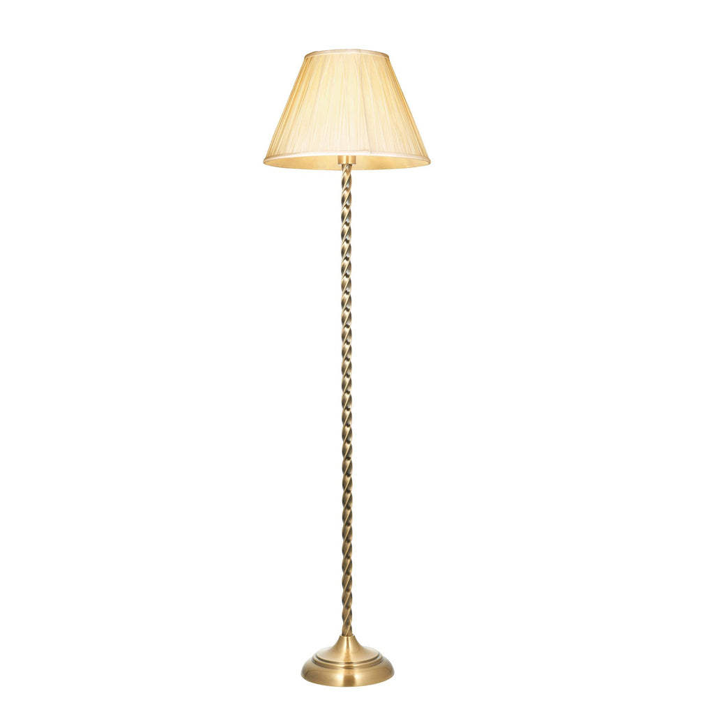 Endon Lighting 100370 - Endon Lighting 100370 Suki & Chatsworth Indoor Floor Lamps Antique brass plate & ivory silk Non-dimmable