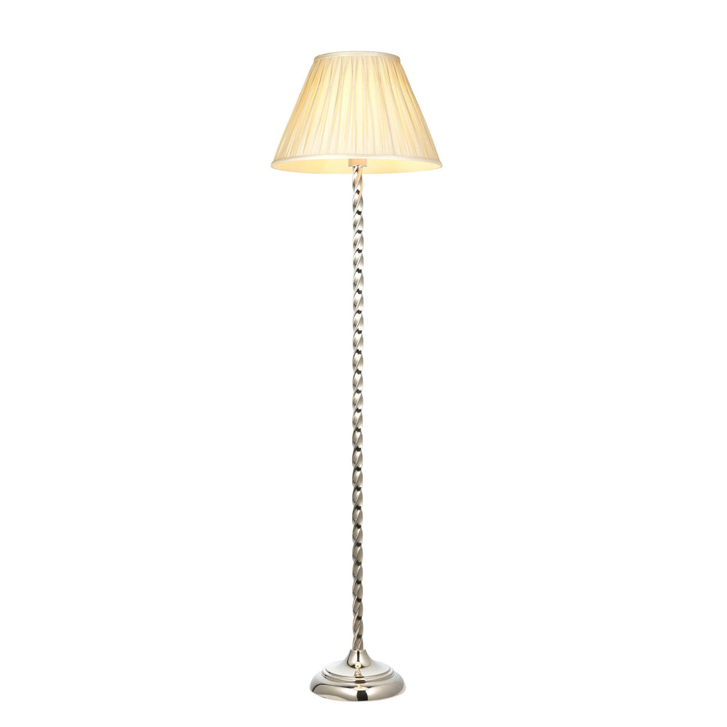Endon Lighting 100375 - Endon Lighting 100375 Suki & Chatsworth Indoor Floor Lamps Bright nickel plate & ivory silk Non-dimmable